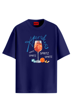 John Frank T-shirt męski JFT61-ORANGE COCKTAIL NAVY